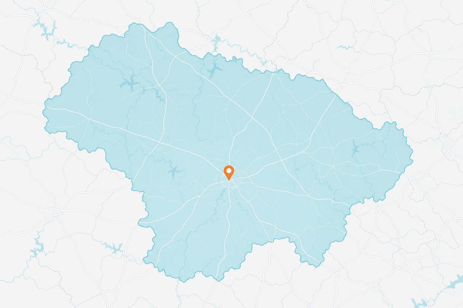 Mapa ilustrativo da área de atendimento